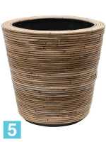 Кашпо Drypot rattan stripe, круглое, серое d-45 h-43 см в #REGION_NAME_DECLINE_PP#