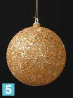 Искусственный декоративный шар Новогодний золотой с блестками большой d20 в #REGION_NAME_DECLINE_PP#