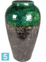 Кашпо Lindy bottle, зеленое, черное d-28 h-50 см в #REGION_NAME_DECLINE_PP#