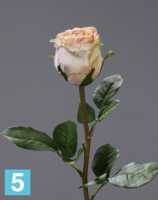Искусственный цветок для декора Роза Эсперанса Мидл бледно-розовая с лаймом TREEZ Collection в Москве