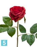 Искусственный цветок для декора Роза Флорибунда Мидл рубиново-красная д-8 см TREEZ Collection в #REGION_NAME_DECLINE_PP#