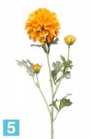 Искусственный цветок для декора Георгин помпонный 10dx68h желто-оранжевый в Москве