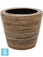 Кашпо Drypot rattan stripe, круглое, серое d-38 h-36 см в #REGION_NAME_DECLINE_PP#
