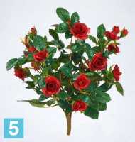 Красные искусственные розы, куст h30 см 4 ветки без кашпо в #REGION_NAME_DECLINE_PP#