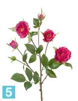 Искусственный цветок для декора Роза Вайлд ветвь темно-малиновая TREEZ Collection в #REGION_NAME_DECLINE_PP#