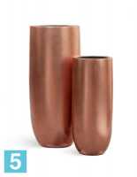 Кашпо TREEZ Effectory Metal Высокий округлый конус, розовая медь 31-d, 72-h в #REGION_NAME_DECLINE_PP#