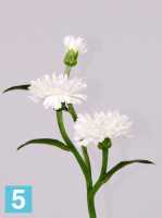 Искусственный цветок для декора Василек 35h белый в #REGION_NAME_DECLINE_PP#