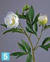 Искусственный цветок для декора Пион белый ветвь 60 см TREEZ Collection в #REGION_NAME_DECLINE_PP#
