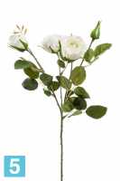 Искусственный цветок для декора Роза искуственная кустовая х3 60 см, белая в #REGION_NAME_DECLINE_PP#