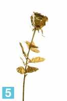 Искусственный цветок для декора Новогодний Роза Виктория золотая d12 см h75 см в #REGION_NAME_DECLINE_PP#