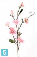 Искусственный цветок для декора Магнолия ветка 9dx90h розовая (7 цветков + 10 почек + 6 листочков) в #REGION_NAME_DECLINE_PP#