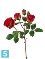 Искусственный цветок для декора Роза Флорибунда ветвь красная TREEZ Collection в Москве