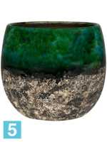 Кашпо Lindy pot, зеленое, черное d-19 h-16 см в #REGION_NAME_DECLINE_PP#