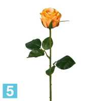 Роза искусственная, h-47,5 см., оранжевая в Москве