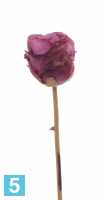 Искусственный цветок для декора Роза "Ретро романс" 58h фуксия (бутон) в Москве