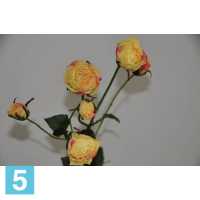 Роза искусственная, h-104 см., желтая, кустовая в Москве