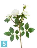 Искусственный цветок для декора Роза Пале-Рояль ветвь бело-зеленая TREEZ Collection в #REGION_NAME_DECLINE_PP#