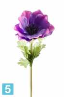 Искусственный цветок для декора Анемона 10dx47h фиолетовый в #REGION_NAME_DECLINE_PP#