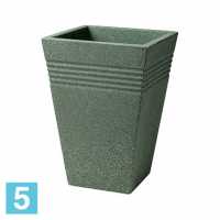 Кашпо Keter Piazza Square Tall Planter, мраморное зеленое 35-l, 35-w, 50-h