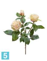 Искусственный цветок для декора Роза Флорибунда Мидл ветвь крем-лайм-роз TREEZ Collection в #REGION_NAME_DECLINE_PP#