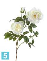 Искусственный цветок для декора Роза Эльфе белая ветвь TREEZ Collection в Москве
