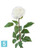 Искусственный цветок для декора Роза Соло Нью большая белая TREEZ Collection в #REGION_NAME_DECLINE_PP#