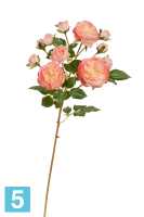 Искусственный цветок для декора Роза Дэвид Остин ветка Спрей светло-розоваяс кремовым TREEZ Collection в #REGION_NAME_DECLINE_PP#