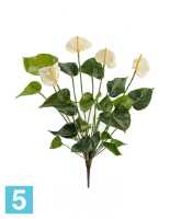 Искусственный цветок для декора Антуриум куст де люкс кремовый TREEZ Collection в #REGION_NAME_DECLINE_PP#