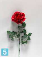 Искусственный цветок для декора Новогодний заснеженный Роза Твиджи красная d-10см h 65см в #REGION_NAME_DECLINE_PP#