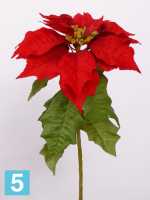 Искусственный цветок для декора красный новогодний Пуансеттия d-25cm h-75см в #REGION_NAME_DECLINE_PP#