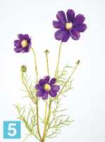 Искусственная Космея фиолетовая 3 цветка, 2 бутона TREEZ Collection в #REGION_NAME_DECLINE_PP#