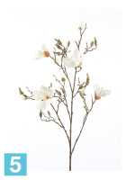 Искусственный цветок для декора Магнолия ветка 105h белая (5 цветков) в #REGION_NAME_DECLINE_PP#