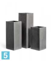 Кашпо с автополивом TREEZ Effectory Beton Высокий куб, тёмно-серый бетон 31-l, 31-w, 60-h в #REGION_NAME_DECLINE_PP#