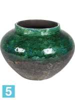 Кашпо Lindy jar, зеленое, черное d-28 h-20 см в #REGION_NAME_DECLINE_PP#