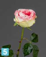 Искусственный цветок для декора Роза Джема ярко-розовая со светло-лаймовым TREEZ Collection в #REGION_NAME_DECLINE_PP#