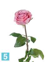 Искусственный цветок для декора Роза Соло Нью большая розовая TREEZ Collection в #REGION_NAME_DECLINE_PP#