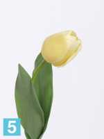 Искусственный цветок для декора Тюльпан Королевский Sensitive Botanic "Royal" 5d x 48h светло-желтый (2 листа) в #REGION_NAME_DECLINE_PP#