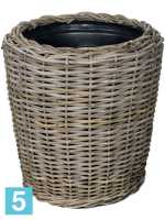 Кашпо Drypot rattan, круглое, серое d-50 h-52 см в #REGION_NAME_DECLINE_PP#