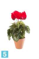 Искусственный цветок для декора Цикламен 30h красный (куст) в #REGION_NAME_DECLINE_PP#