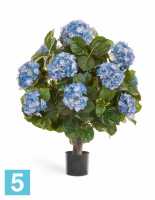 Искусственный цветок в горшке Гортензия куст Макси темно-голубой TREEZ Collection в Москве