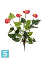 Искусственный цветок для декора Антуриум куст де люкс красный TREEZ Collection в #REGION_NAME_DECLINE_PP#