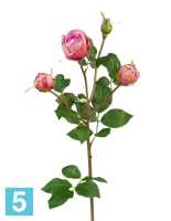 Искусственный цветок для декора Роза Пале-Рояль ветвь малиново-розовая TREEZ Collection в #REGION_NAME_DECLINE_PP#
