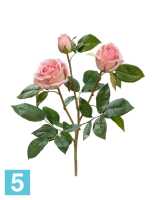 Искусственный цветок для декора Роза Флорибунда Мидл ветвь нежно-розовая TREEZ Collection в #REGION_NAME_DECLINE_PP#
