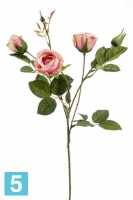 Искусственный цветок для декора Роза искуственная кустовая х3 60 см, розовая в #REGION_NAME_DECLINE_PP#