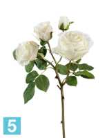 Искусственный цветок для декора Роза Флорибунда ветвь белая TREEZ Collection в #REGION_NAME_DECLINE_PP#