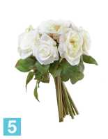 Искусственный цветок для декора Розы (связка) бело-зеленые с розовой рубашкой TREEZ Collection в #REGION_NAME_DECLINE_PP#