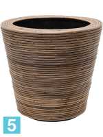 Кашпо Drypot rattan stripe, круглое, серое d-42 h-39 см в #REGION_NAME_DECLINE_PP#