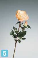 Искусственный букет из роз Элизабет Sensitive Botanic персиковый 85h (с бутоном) 3шт в #REGION_NAME_DECLINE_PP#
