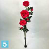 Искусственный букет из роз Элизабет красные 3 шт. 85h см в Москве