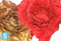 Искусственный цветок для декора Роза красная новогодний в блестках d30 см, h60 см в Москве